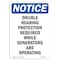 Signmission OSHA Sign, Double Hearing Protection Required, 10in X 7in Rigid Plastic, 7" W, 10" H, Portrait OS-NS-P-710-V-11535 - alternate 1
